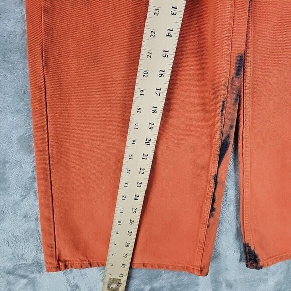 BDG The A-Wide Jean Jeans Womens 25 Orange Ombre Acid Wash Grunge High Rise NWT - Picture 9 of 16